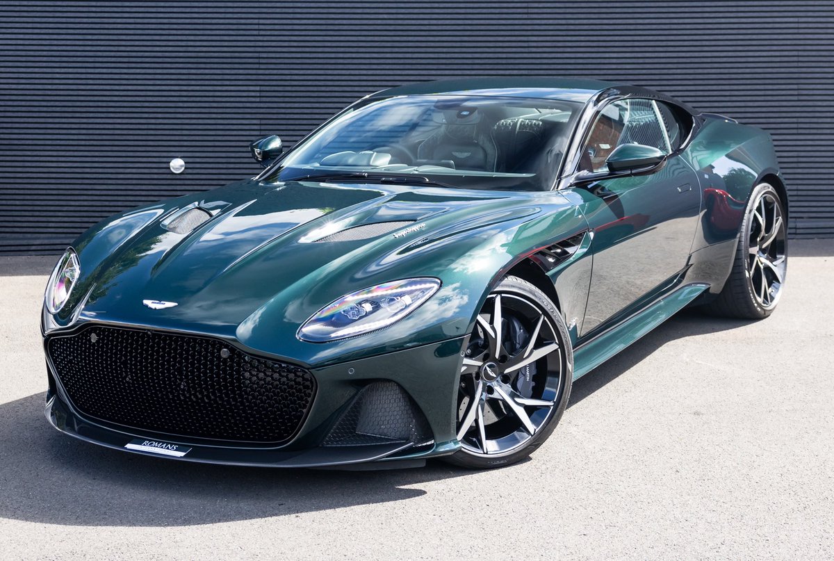 Pentland Green, a Q Special paint gives the brutish DBS Superleggera a more sophisticated elegance. Great to have it back in stock.