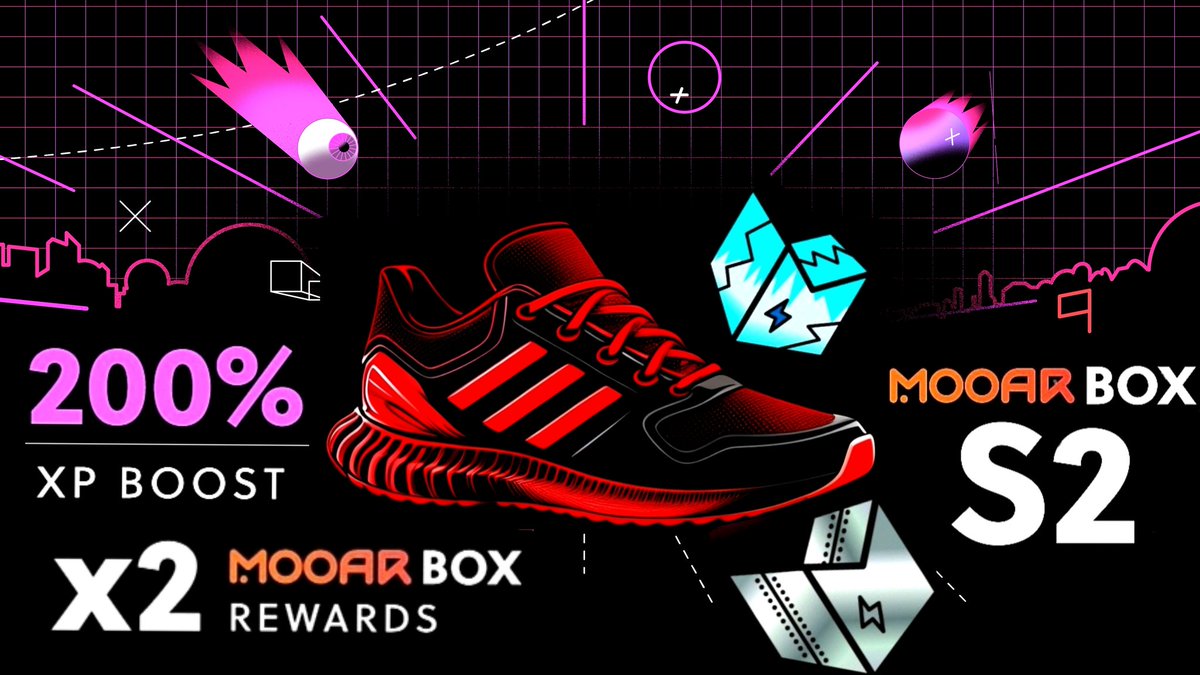 MOOAR Box Season 2! Round 1 : STEPN x @adidas partnership👟 This round Buy or sell #STEPN x @adidas Genesis Sneakers on #MOOAR ,gives you the chance to win a STEPN x Adidas Genesis Sneaker! And more rewards: 1️⃣ X2 MOOAR Box Rewards 2️⃣ 200% XP BOOST Mooar.com