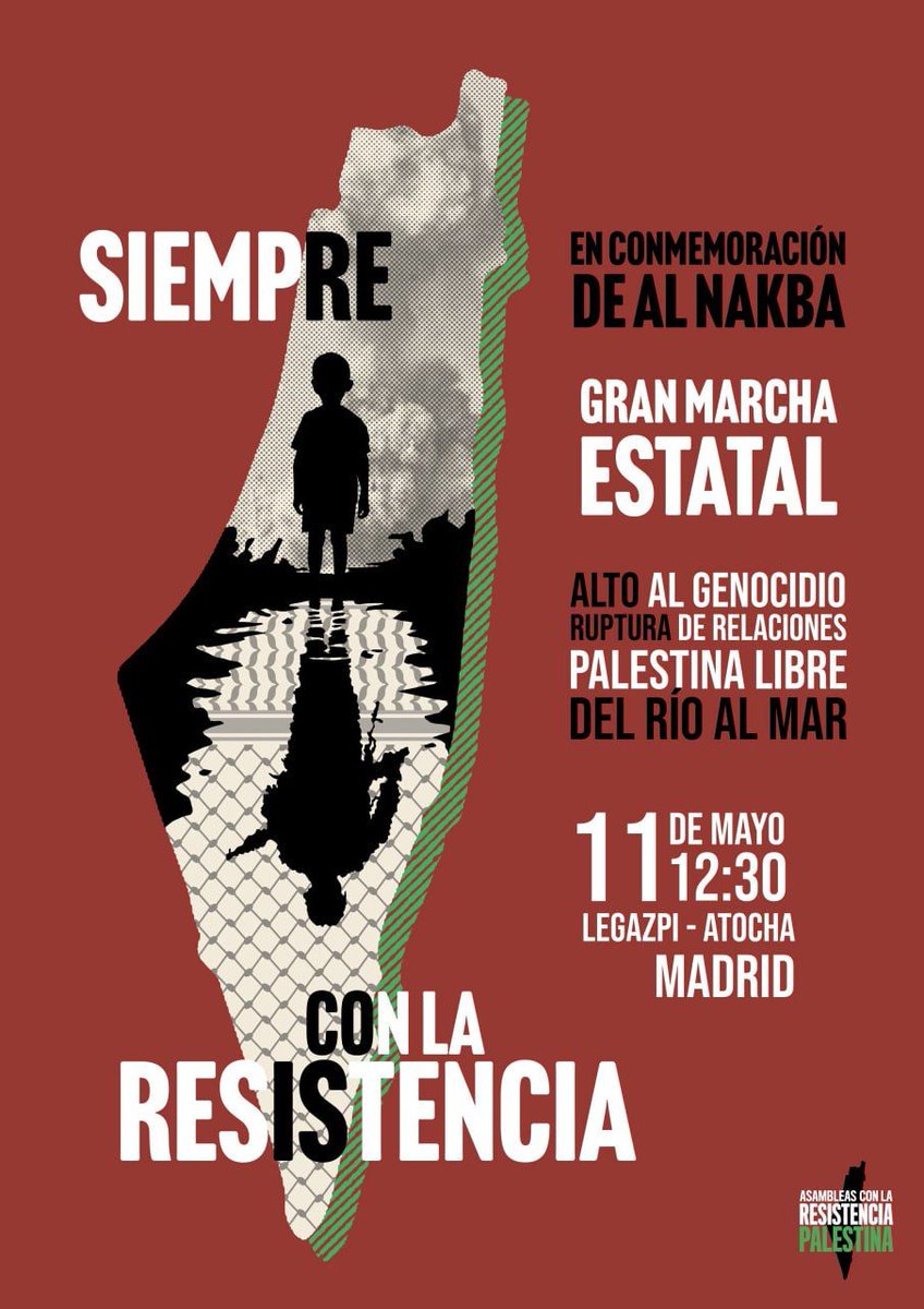 KKOdiario_'s tweet photo. ¡POR PALESTINA! : GRAN MARCHA ESTATAL. MADRID 11 DE MAYO
#FreePalestine #SavePalestine
#IsraelStateTerrorist
#EurovisionRTVE #Eurovision2024 #Eurovision https://t.co/kXQ6oyGyyt