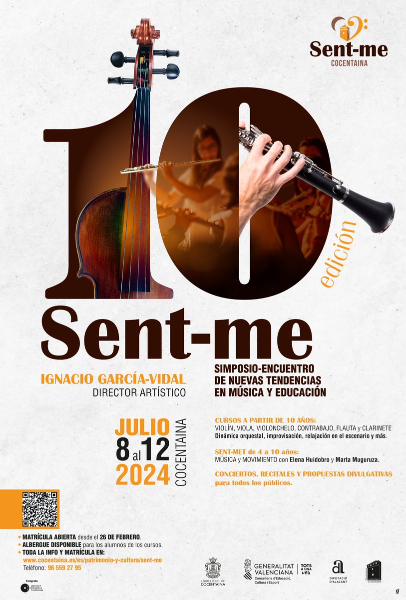 SENT-ME COCENTAINA
del 8 al 12 de juliol.
Vine a gaudir i aprendre amb nosaltres.
//
SENT-ME COCENTAINA
del 8 al 12 de julio.
Ven a disfrutar y aprender con nosotros.

#educación #música #conciertos #formación #formaciónmusical #Cocentaina #cursos #conciertos <a href="/IgnacioGVidal/">Ignacio García-Vidal</a>