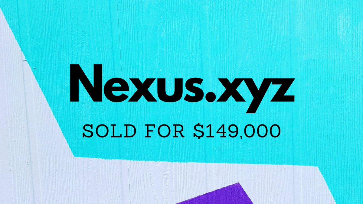 Someone just reported the the 2022 sale of Nexus․xyz for $149,000 🔥 Congrats and thanks for sharing! 🥳 #Domains