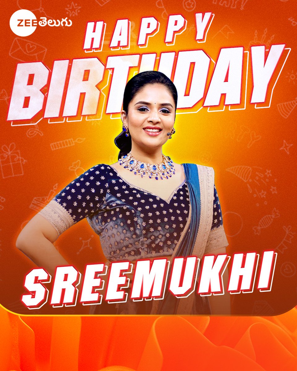 Here's wishing multi-talented #Sreemukhi a very Happy Birthday 🎂🎈 #HappyBirthdaySreemukhi #HBDSreemukhi #ZeeTelugu @MukhiSree