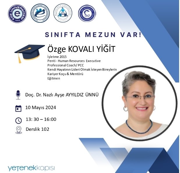 Fen Fakültesi Matematik Bölümü, Hemşirelik Fakültesi, İktisadi ve İdari Bilimler Fakültesi İşletme Bölümü mezunları Sınıfta Mezun Var etkinliği kapsamında sınıflarımıza konuk oluyor.

<a href="/ProfNecdetBudak/">Prof.Dr.Necdet BUDAK</a>
<a href="/EgeUniFenFak/">Ege Üniversitesi Fen Fakültesi</a>
<a href="/EgeHemsirelik/">Ege Üniversitesi Hemşirelik Fakültesi</a>
<a href="/iibfege/">Ege İİBF</a>
