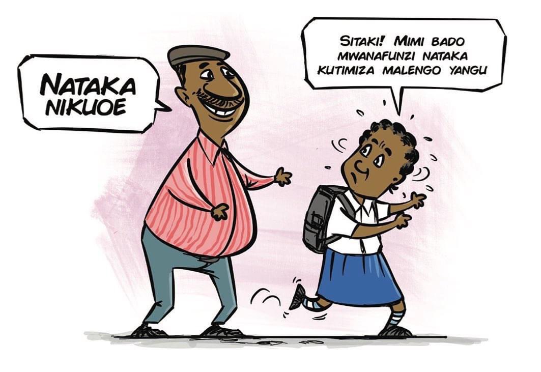 Swala la ndoa katika umri mdogo limekuwa sugu.Hivi wanaume ambao huwaoa mabinti katika umri mdogo huwa wanawaza nini? Na nini kifanyike ili kutokomeza hizi #NdoaZaUtotoni ? @MedeaTanzania