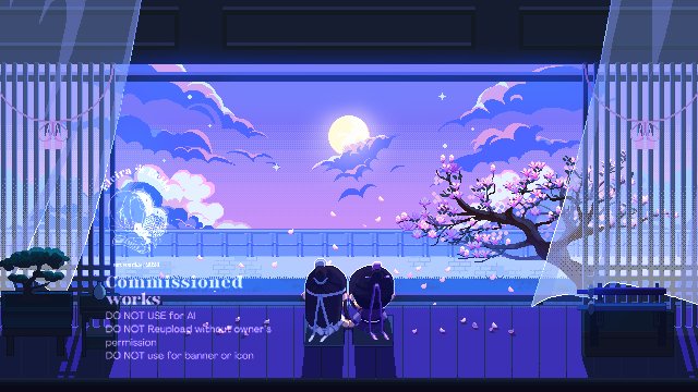 'isn't the moon beautiful tonight?' 🌕

Xicheng pixel art commissioned by lovely @violet_lotusS2 🤗 thank you so much!!

✳　please heed the warning, do not use for icon or banner if you're not authorized.