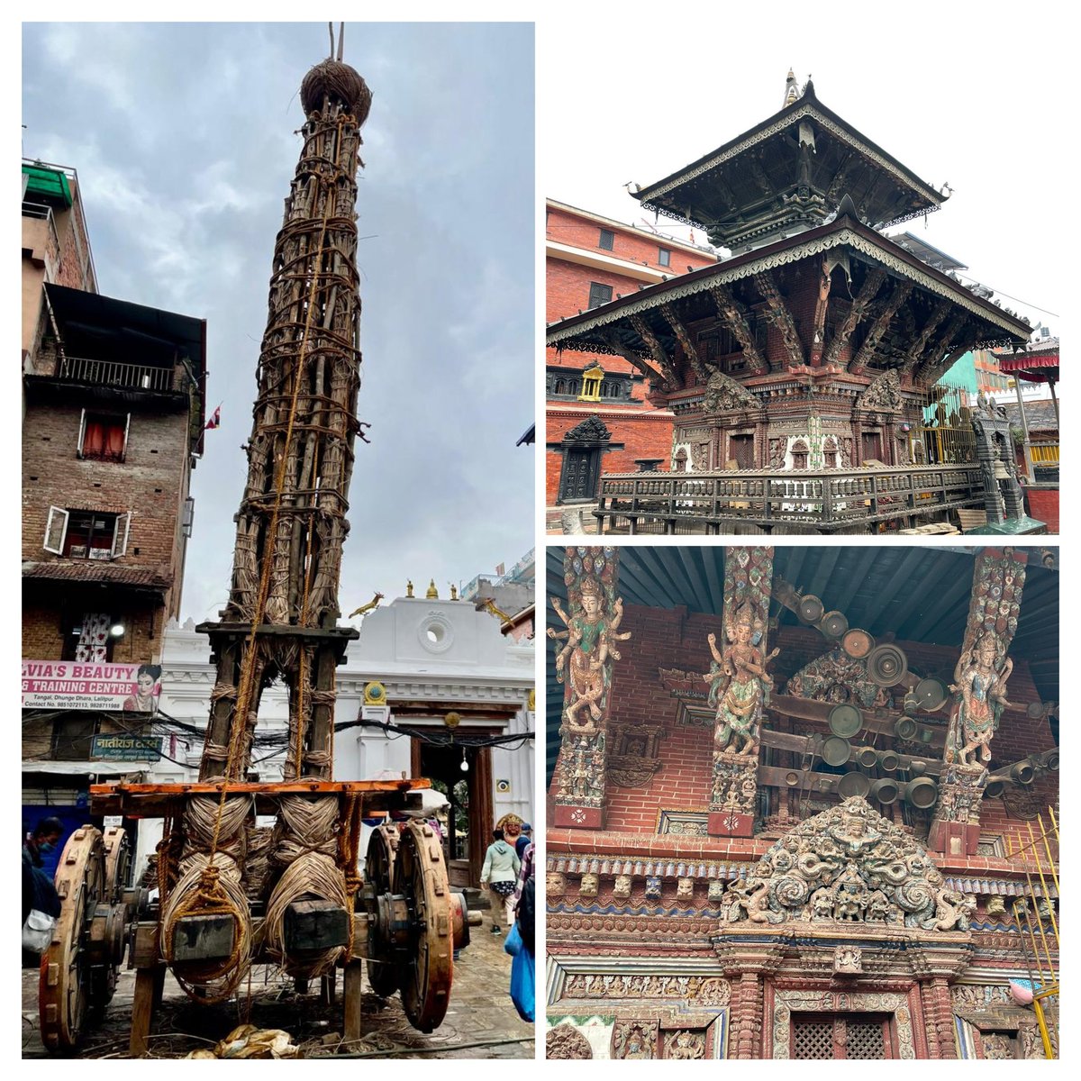 SumanBaidhya's tweet photo. भोलिदेखि पाटनको बुङ्गद्यो र चाक्वाद्योको रथ तानिंदै । जन्म/शृष्टिका देवता चाक्वाद्योको सानो रथ टंगालबाट पुल्चोकसम्म तानेपछि अन्न/सह/वर्षाका देवता बुन्गद्योको ठूलो रथसंगै तानिने छ। हेर्न जानु होला। https://t.co/UhdAjjid7n
