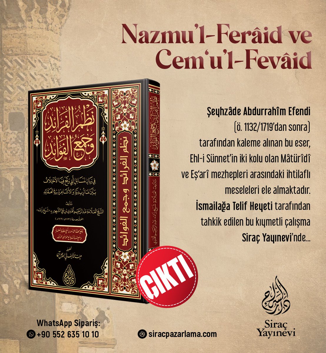 Nazmu'l-Ferâid ve Cem'u'l-Fevâid ÇIKTI 📣 🌐siracpazarlama.com/urun/nazmul-fe…