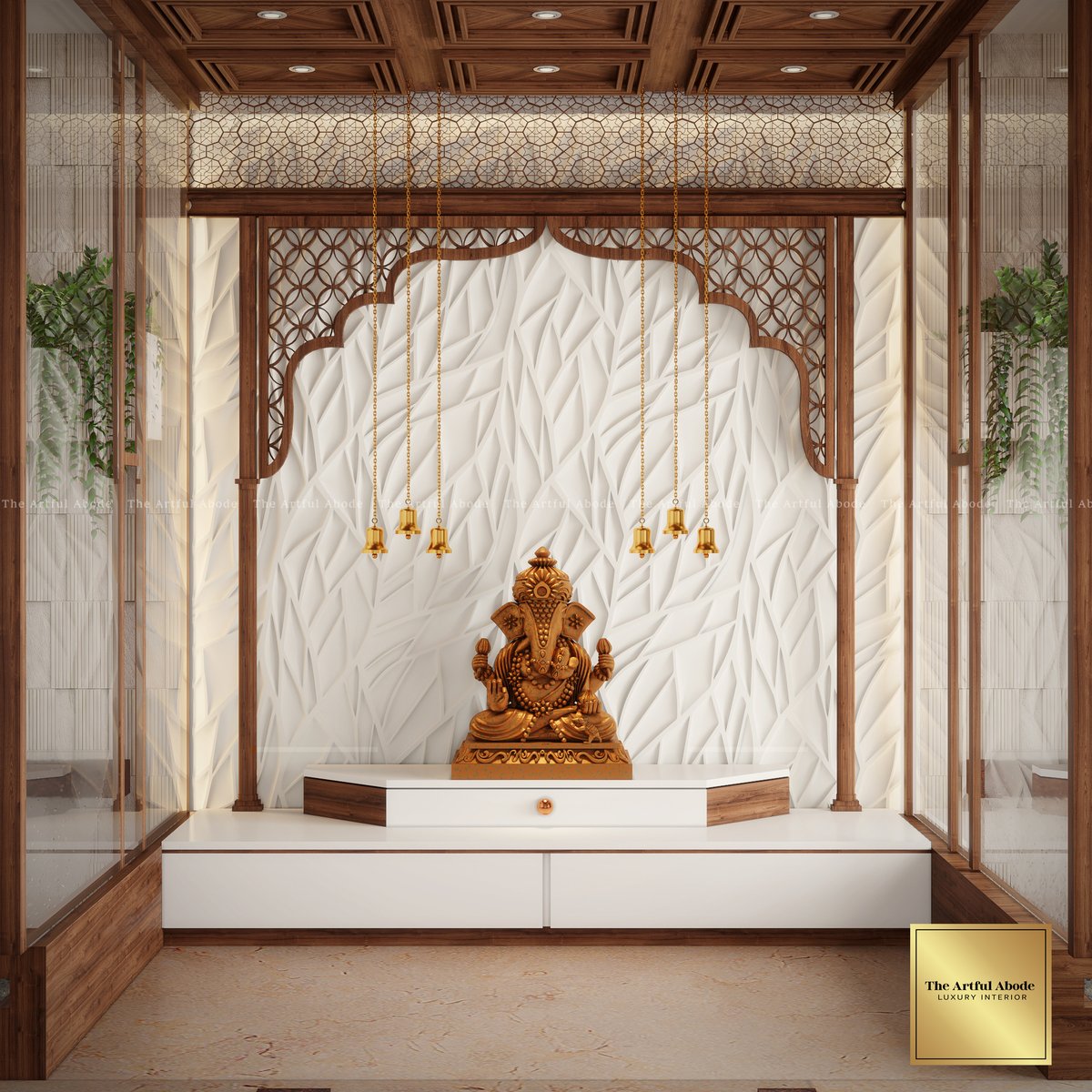 Step into serenity and experience tranquility like never before! 🌟 Our latest masterpiece features a luxury pooja room that transcends the ordinary. With intricate designs and serene vibes, it's more than a space—it's a journey to peace. ✨