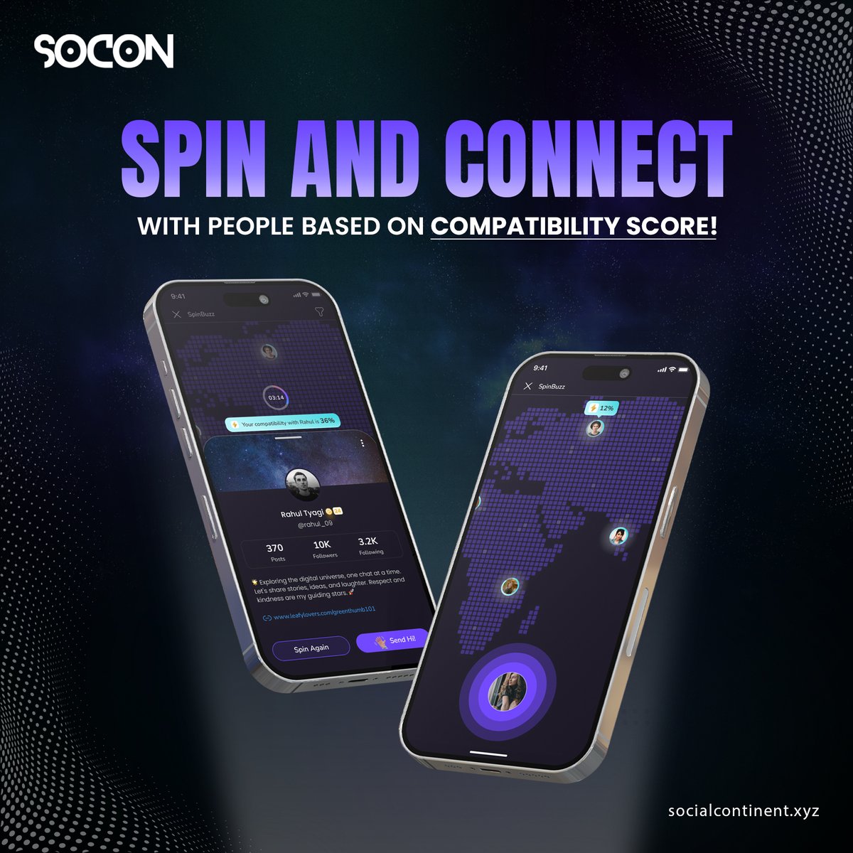 theSoCon's tweet image. Spin your way to meaningful connections!🌐 Join SOCON and connect with like-minded individuals based on compatibility scores.🤩

#SOCON #SpinBuzz #compatibility #likeminded #connections #socialmedia #dapp #globalconnection #connectglobally #featurealert