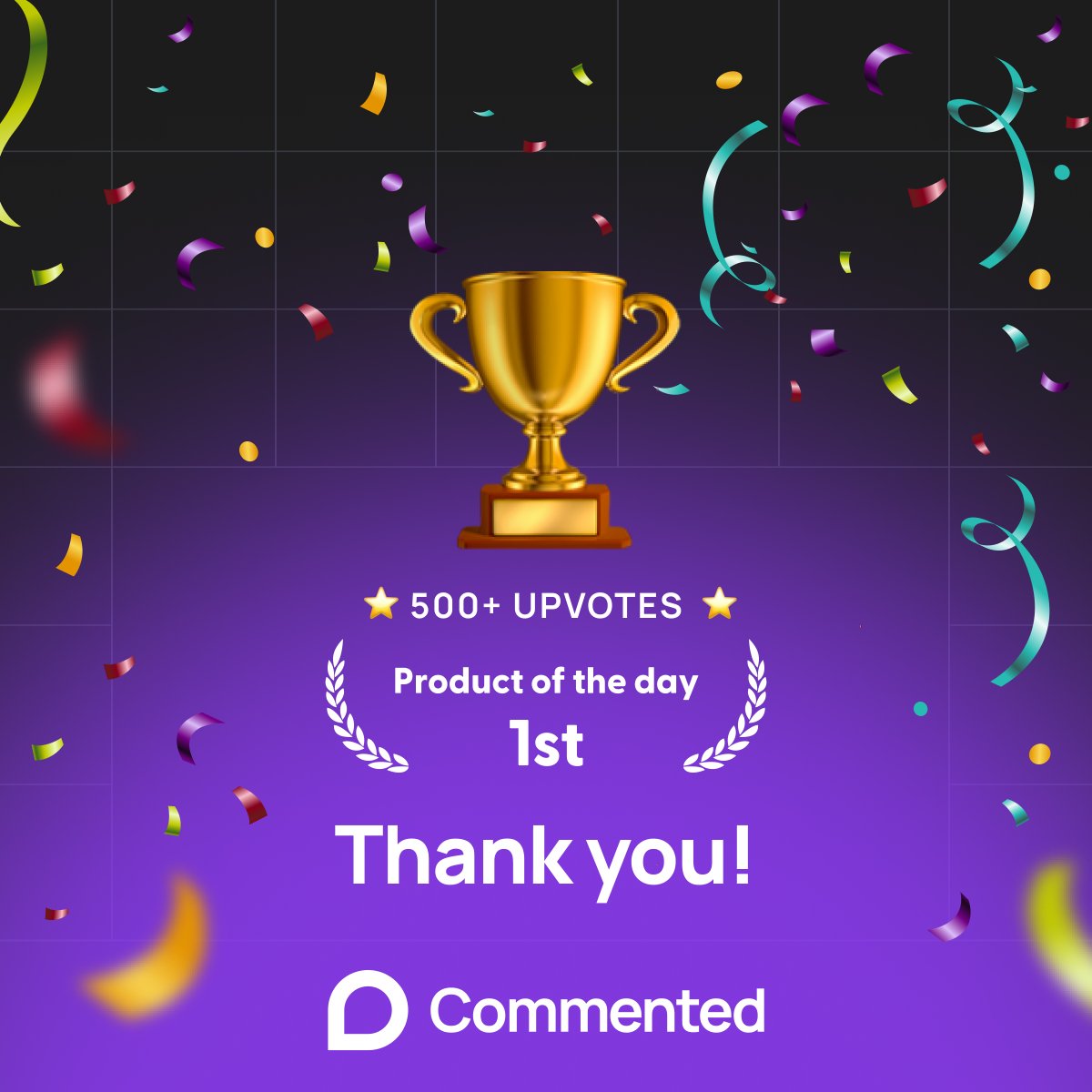 We've just ranked as the #1 product on @ProductHunt  on May 9th! 🎉 Huge thanks to everyone for your incredible support and enthusiasm. We couldn't have achieved this milestone without you!

Let's keep the momentum going and continue revolutionizing collaboration together. Thank…