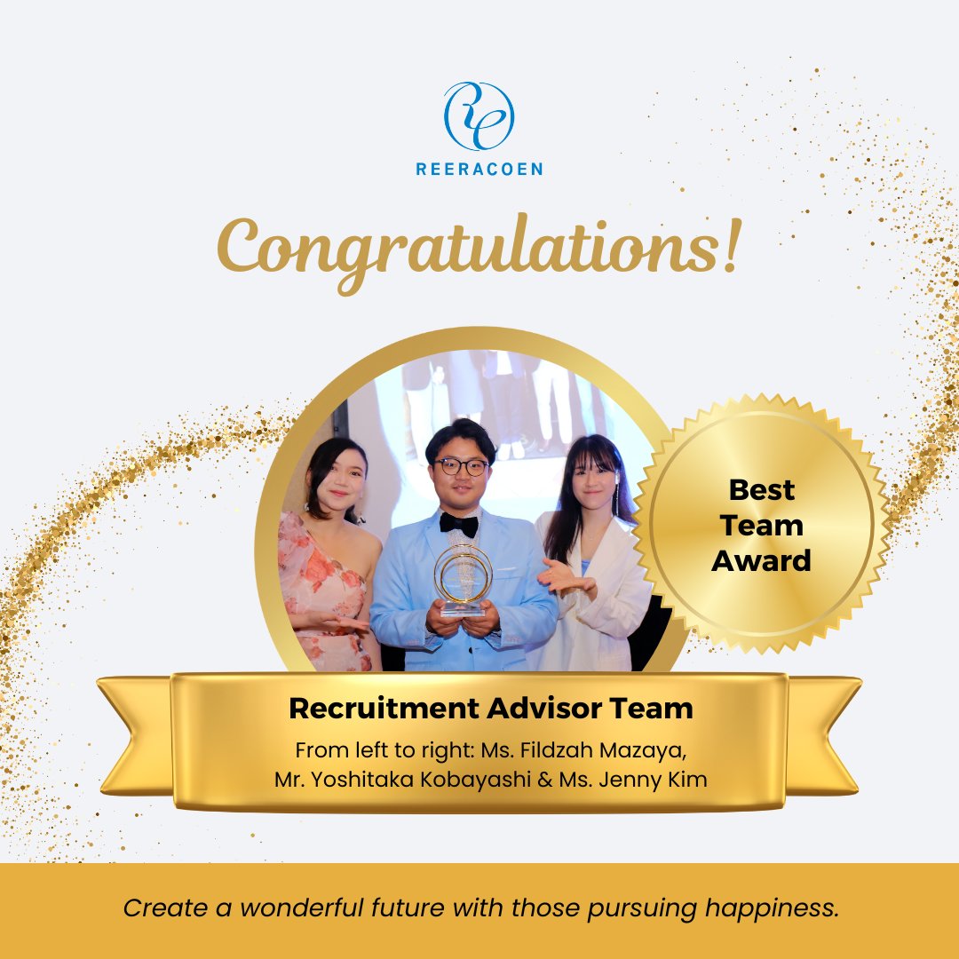 🌟 Celebrating Excellence at Reeracoen Singapore with our 2023 Achievers! 🌟

We're thrilled to announce that Mr. Yoshitaka Kobayashi and his teammates have been recognised attained the esteemed Best Team Award! 🏆

#Teamwork #BestRecruiter #ReeracoenHero #RCNSG #Reeracoen