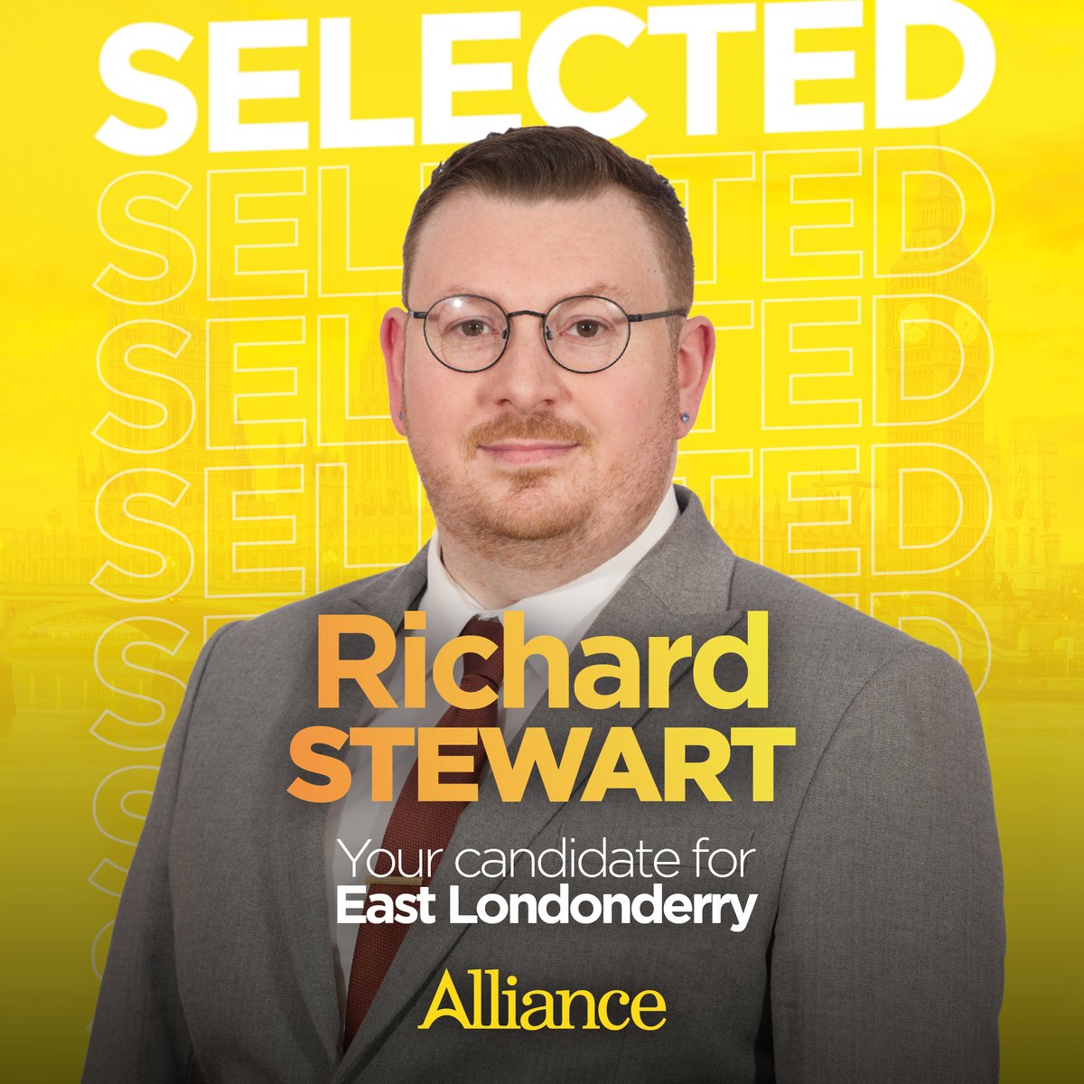 Congratulations to @alliancerichard on being selected as Alliance's General Election candidate for East Londonderry. #AllianceWorks