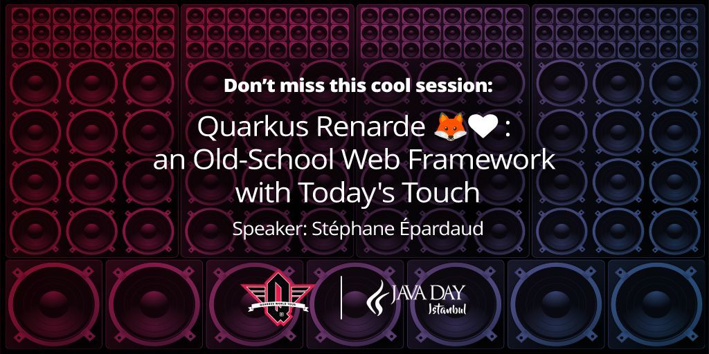 Check out this cool session tomorrow at Java Day Istanbul: 'Quarkus Renarde 🦊♥ : an Old-School Web Framework with Today's Touch' with Stéphane Épardaud. buff.ly/3US4H1F