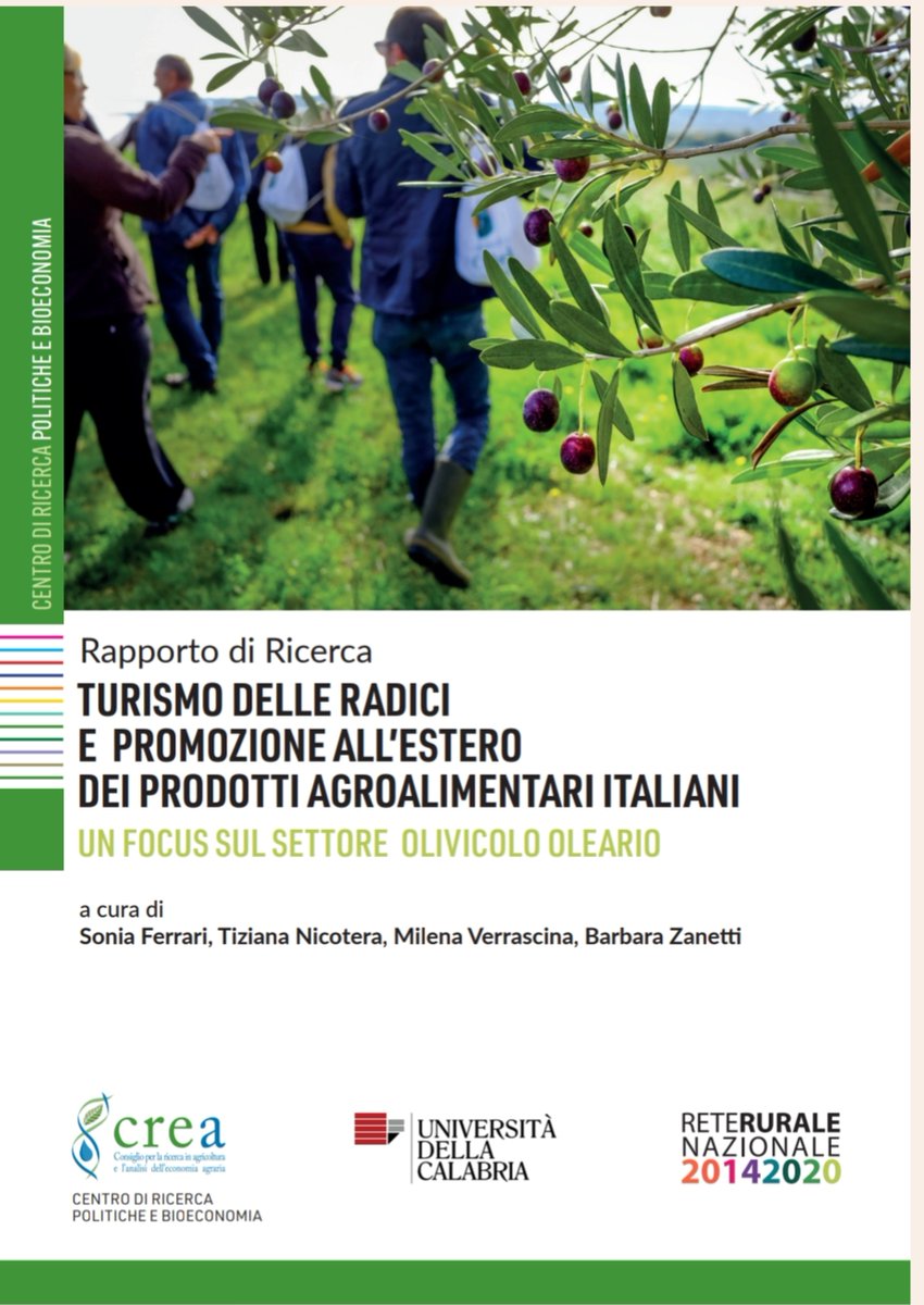 E’ on line il rapporto di ricerca sul Turismo delle Radici e Promozione all'Estero dei Prodotti Agroalimentari Italiani .Un focus sul settore Olivicolo Oleario 👇 crea.gov.it/web/olivicoltu…