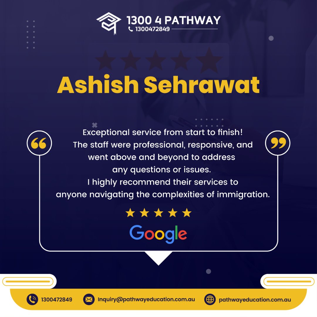 😎What Customer Think about PATHWAY
🎓Customer Reviews⭐️⭐️⭐️⭐️⭐️
🙂👦👩Our Happy Customers

#VisaSuccess #EducationConsultation #MigrationServices
#customerfeedback #review #clientreview #happycustomer