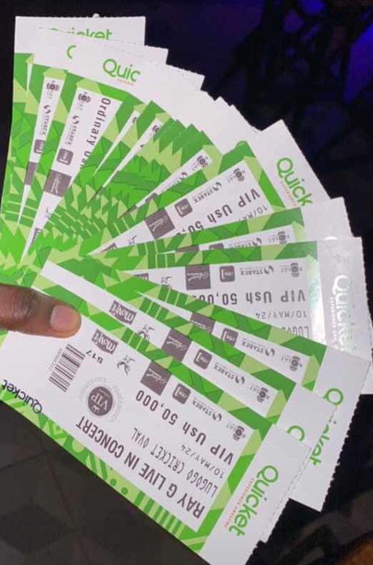 I have a few tickets to share with anyone around here given you're in Kampala ; please reach out to me a.s.a.p!
Only 10 VIP tickets 
#Ray_gLiveInConcert 
#Lugogo
*Sharing is caring *