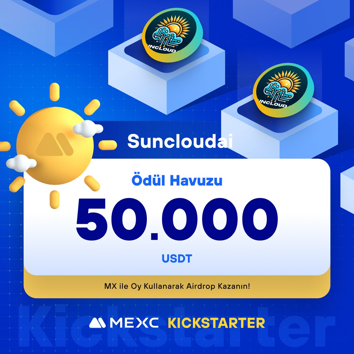🚀 #MEXCKickstarter - @SunCloudAI $SUNAI Projesi için Oy Kullanın, 50.000 $USDT Airdrop Kazanın! 🗳️ Oylama Tarihi: 10 Mayıs 2024 11.00 - 11 Mayıs 2024 10.50 📌 Ayrıntılar: mexctr.info/3UTCJT4 #MEXCTürkiye #MXToken #MX #BTC