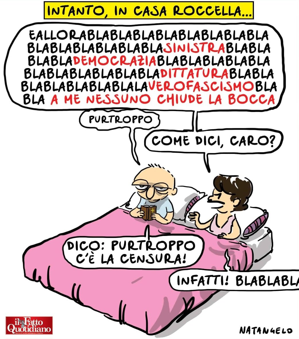 Diritto di parola - la mia vignetta per Il Fatto Quotidiano oggi in edicola!  #roccella #vignetta #fumetto #memeitaliani #umorismo #satira #humor #natangelo