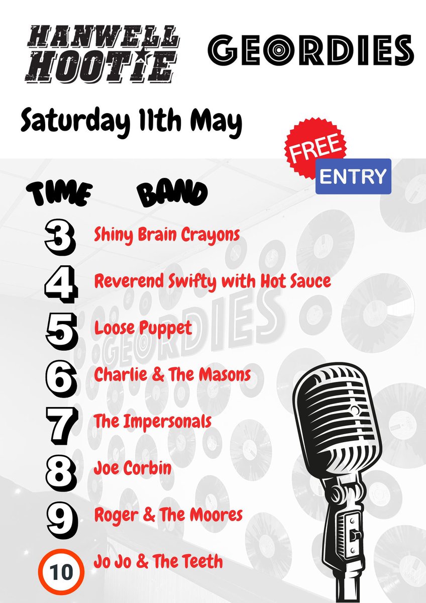 Our FINAL line up including our special guest at 8pm @loose_puppet @THEiMPERSONALS @joecorbinmusic @jojoandtheteeth #HanwellHootie2024 #Geordies #LiveMusic @hanwelltownfc