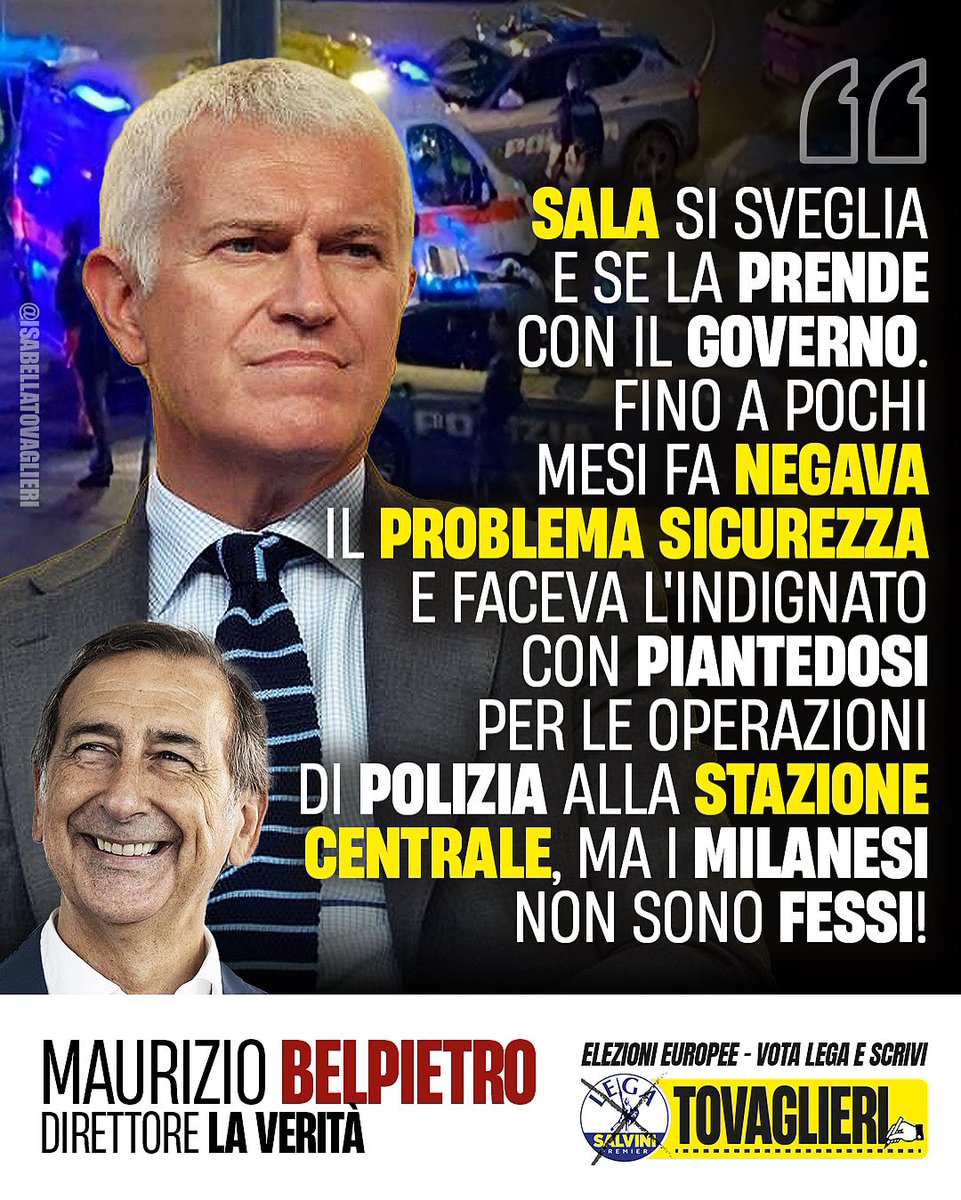 A #Milano è stato tollerato l’intollerabile in nome del buonismo. Ora il sindaco Sala si sveglia e si accorge del problema sicurezza… a farne le spese, però, sono cittadini e forze dell’ordine, sempre più sole ed esasperate.