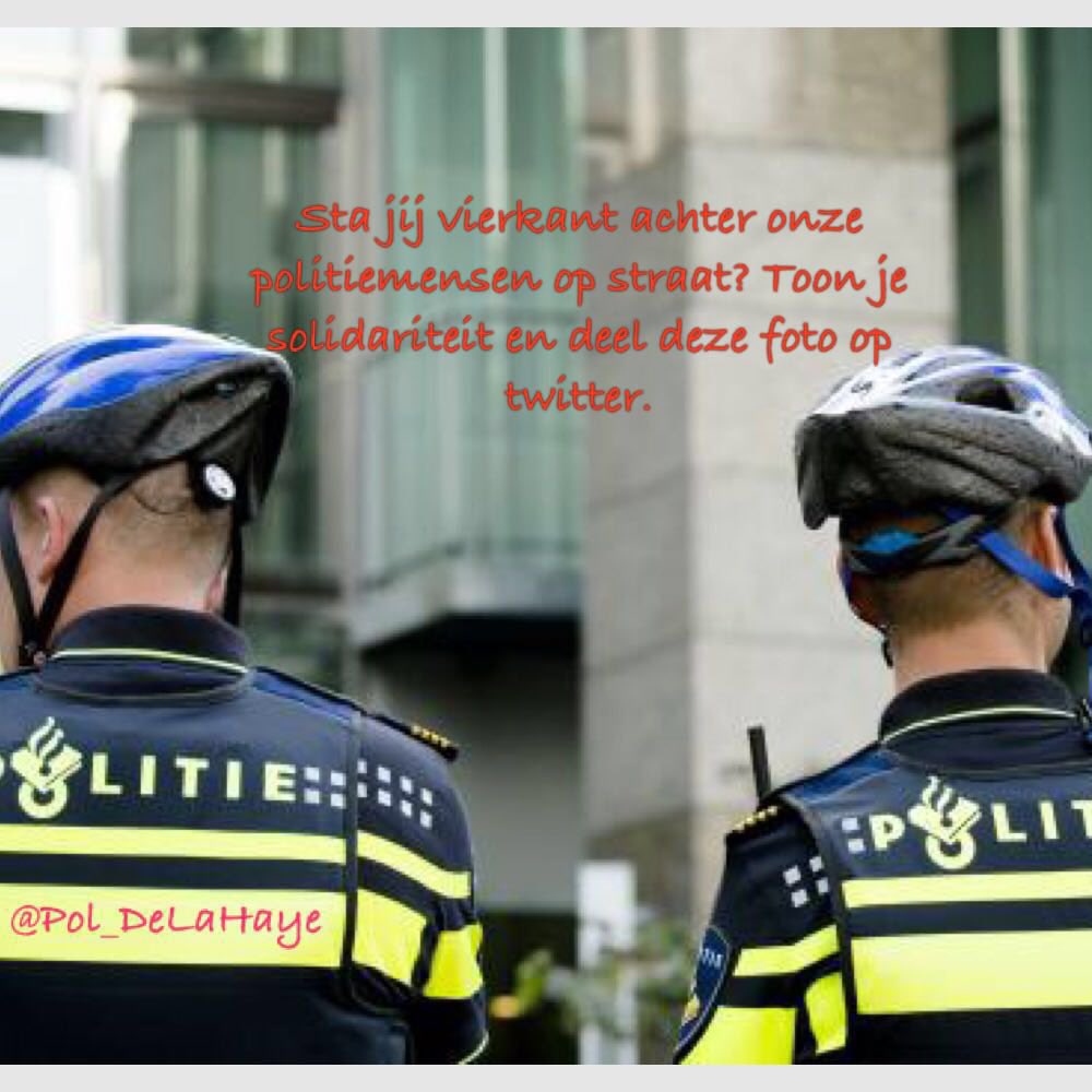 Staat u achter onze politiemensen op straat? Toon u solidariteit en deel deze foto op X. #RT
