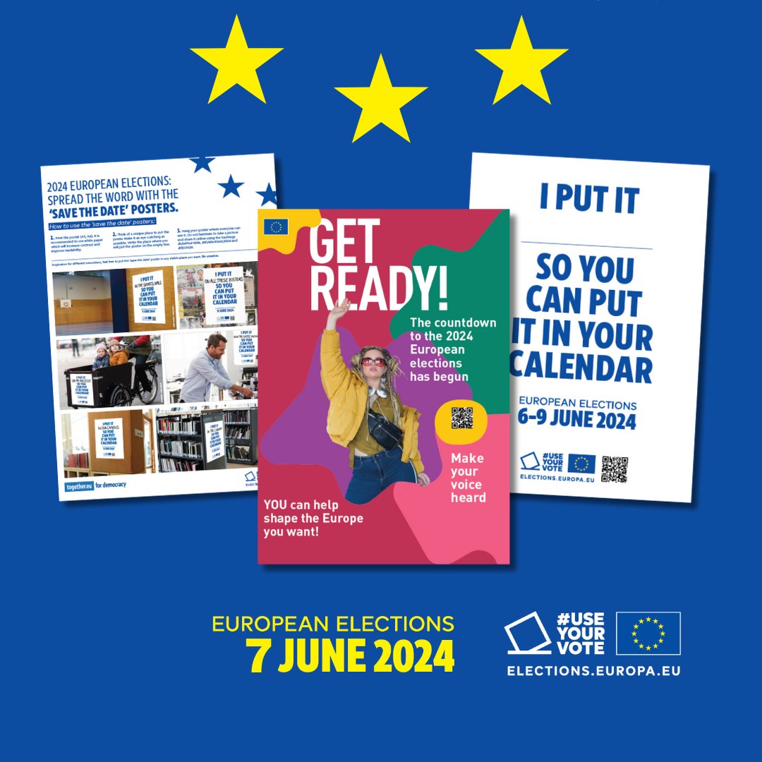 Spread the word about the upcoming European elections! 📣 From ready-to-print leaflets to social media assets, it has never been easier to share the message within your community ➡️ bit.ly/3JL9DPC #EUelections2024 #UseYourVote @Europarl_EN @EU_Commission