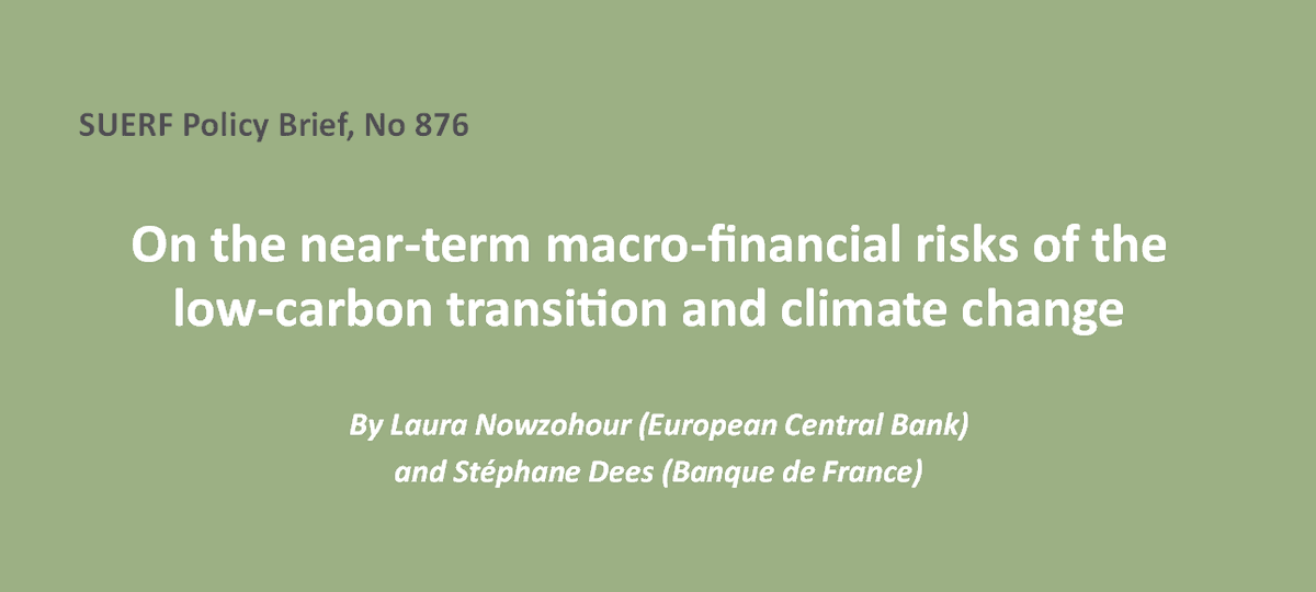 #SUERFpolicybrief “On the near-term macro-financial risks of the low-carbon transition and climate change” by @Laura_Nowzohour (@ecb) and Stéphane Dees (@banquedefrance) tinyurl.com/4jpbfack #NGFS #ClimateScenarios #ClimateChange #TransitionRisk #PhysicalRisk