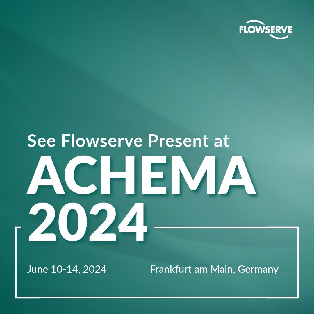 Join Flowserve at ACHEMA 2024, the global hub for chemical and process engineering innovation. Learn from industry experts at Flowserve's enlightening presentations.

Discover more: discover.flowserve.com/events/tradesh…

#Flowserve #ACHEMA2024 #ChemicalEngineering