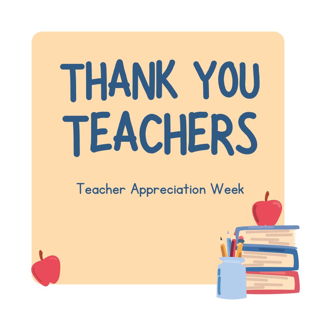 Happy Teacher Appreciation week! 🍎

If you know a teacher, let them know you appreciate them. Trust me, they don’t hear it often enough. 

#TeacherAppreciateWeek #teacherlife