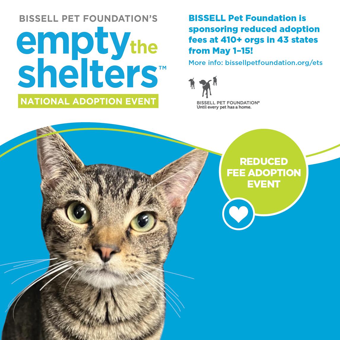 The @BISSELLPets #EmptyTheShelter adoption event is happening at the #OaklandCounty Animal Control & Pet Adoption Center until Wednesday, May 15 giving residents the opportunity to adopt for a reduced fee.🐾 More details: t.ly/ANkb2.