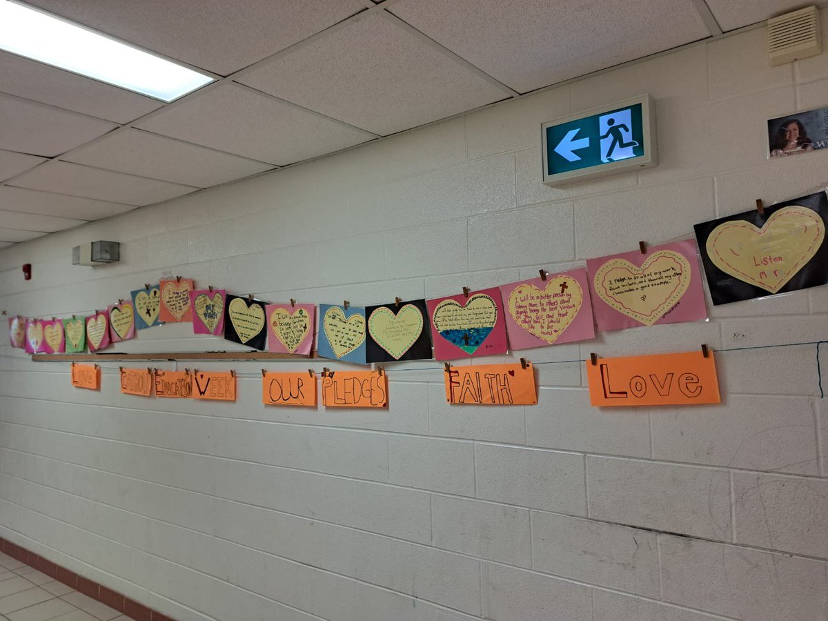 Grade 4 and 5 students in Mrs. Gombos class made special pledges following the teachings of the 'Golden Rule'. #dpcdsb_CEW