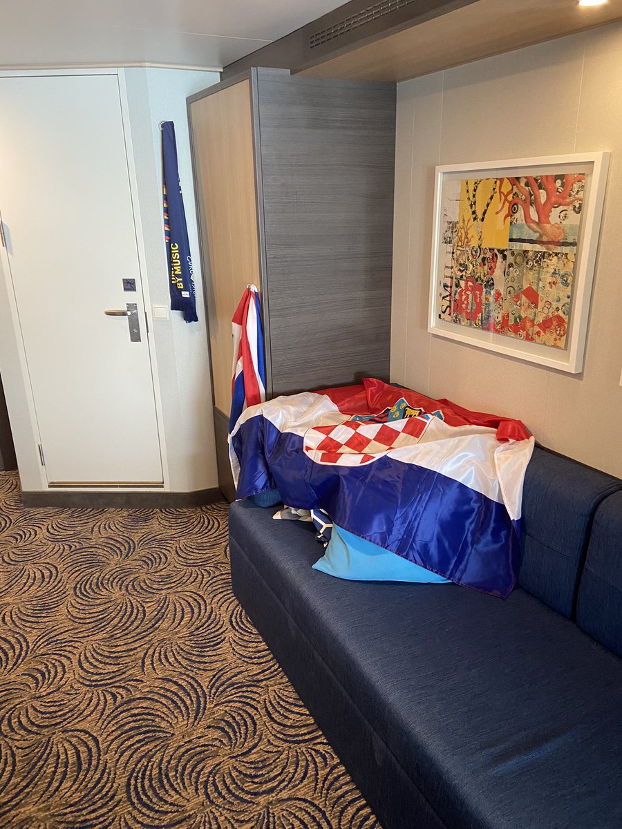 I’ve tried to decorate my cabin for this #Eurovision Cruise 🥳