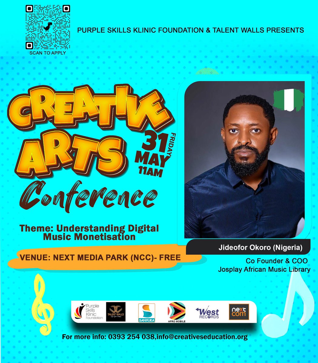 Head of Empire Publishing Munya Chanesta (South Africa), Co Founder Josplay African Music Library Jideofor Okoro (Nigeria) have confirmed participating in the “Creative Arts Conference” Fri 31 May, 11am Live from Next Media. To register forms.gle/FYxK4penGaSJiv…