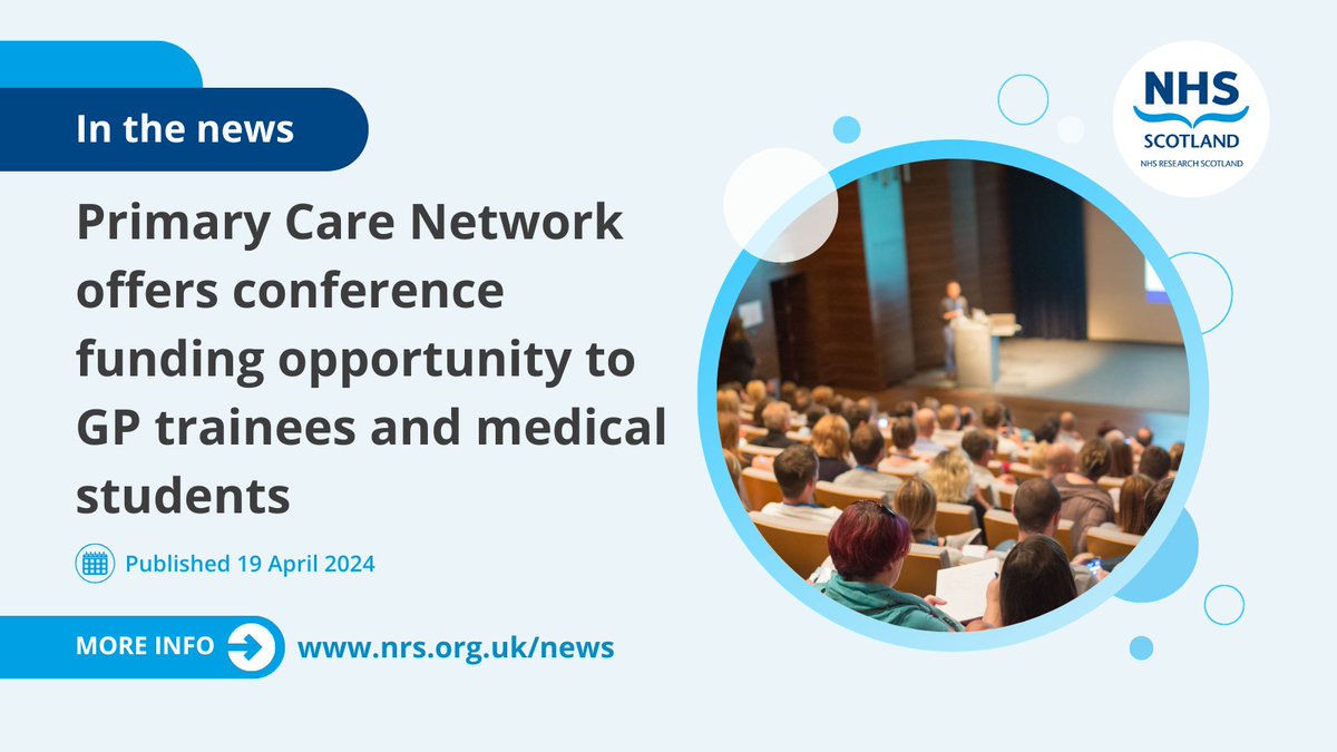 A conference bursary is being made available for a third year by @NRS_PCN, allowing recipients to attend a national Primary Care conference and deepen their research knowledge. Read more and apply by 17 May 👉 bit.ly/49RheXu