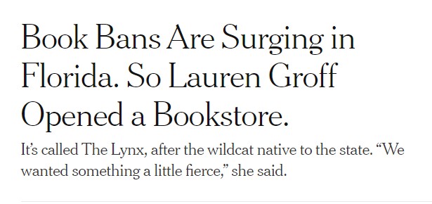 Canada Lynx range doesn't begin for a couple thousand miles north, but Bobcats are in the lynx family (Lynx rufus), so this checks out. Speaking of things I'd like to check out: this bookstore!