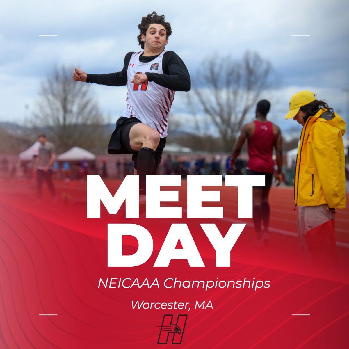 It’s Meet Day 🤩🤩

The Hawks toe the line for day one of the New England Championships, hosted by The College of the Holy Cross !! 🏃🏃‍♀️🥇 

⏰  11 a.m. 
📍Worcester, MA 
🏟️ Hart Turf Field &amp; Hart Track 
📊 bit.ly/3UySOfK 

 #HawksRISE | #CapitalCityTeam