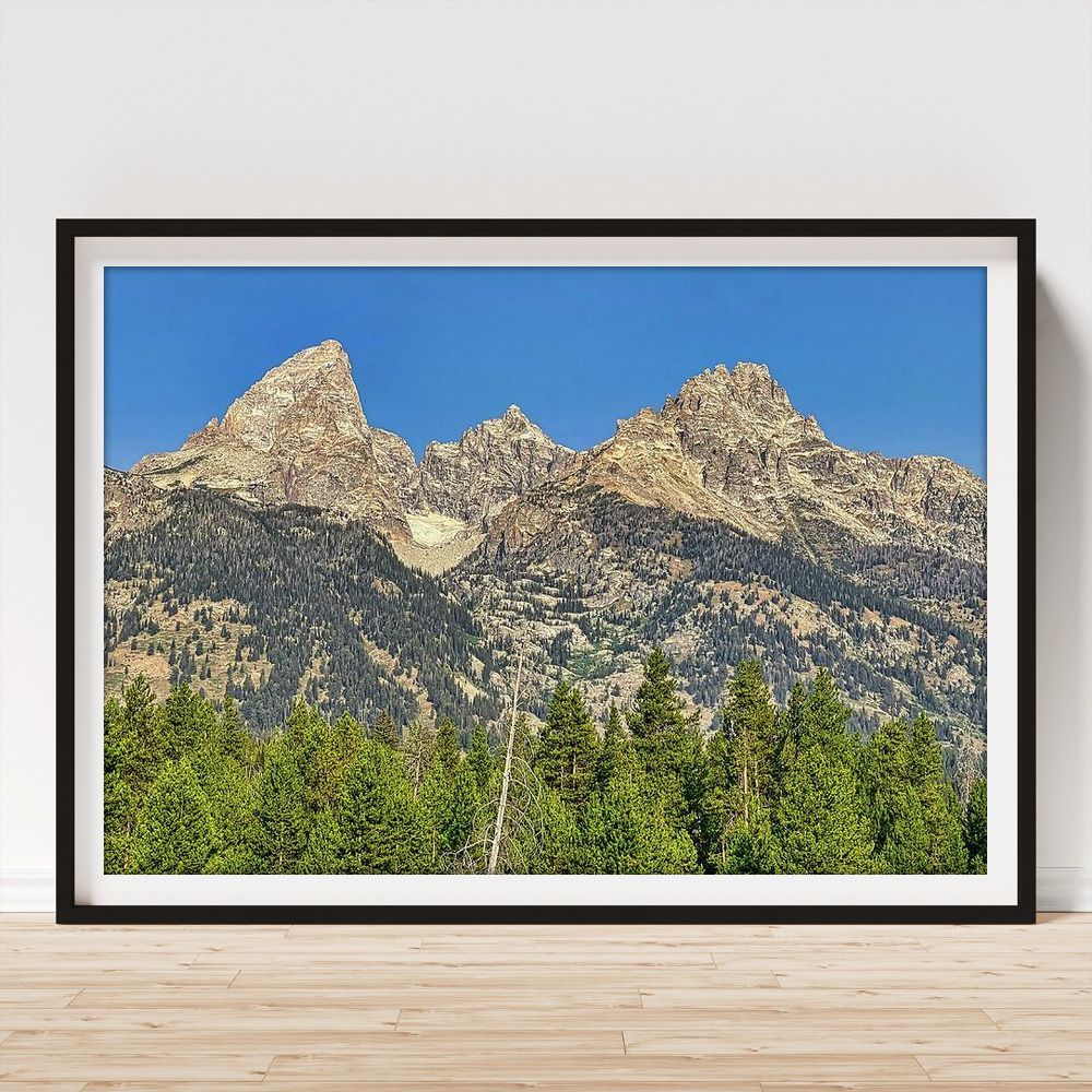 #GrandTetons Up Close Framed Print #Wyoming #mountains #landscape #travel #photography #prints for your #home or #office #decor #FillThatEmptyWall #BuyIntoArt View all print options here ---> buff.ly/3YqGvll