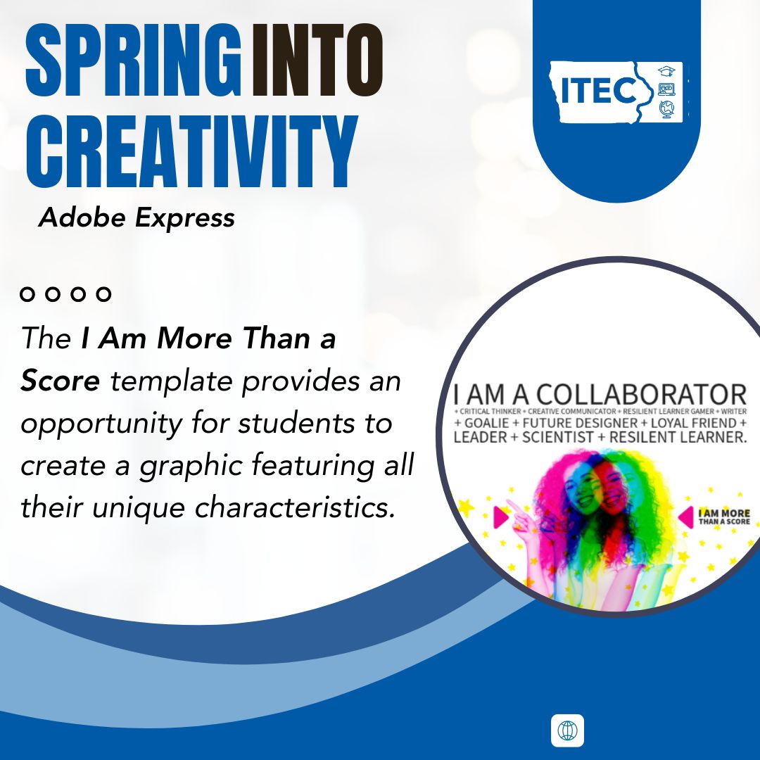 Adobe has shared some amazing @AdobeExpress Brain Refresh Activities for the end of the school year. 

I Am More Than a Score
Remix the template yourself: buff.ly/3QABvd0

#itecia #edtechchat