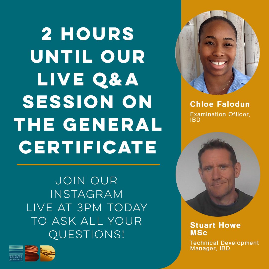 2 hours until our live Q&A session on the #IBDGeneralCertificate - join us on Instagram at 3pm(BST) today! Follow us on Instagram: bit.ly/4bMRhdx #InstagramLive #QandA #learning #drinksindustry