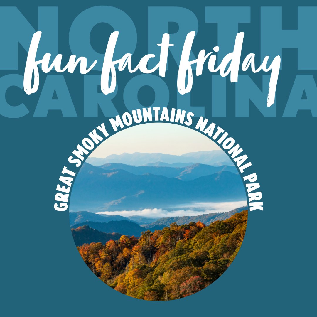 Part of the Appalachian Mountains, the @GreatSmokyNPS — which straddles the border between #NorthCarolina and #Tennessee — is the most visited national park in the United States! I love living in this part of NC in part because of these mountains! #FunFactFriday #NCFunFact