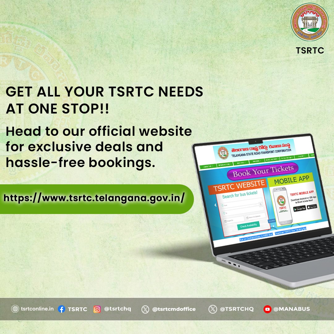 Visit our official website  for quick and easy booking.
.
.
#tsrtc #tsrtcbuses #publictransport #acbuses #rajadani #metrobuses #pushpak #lahari
#publictransportation #transportation #transport