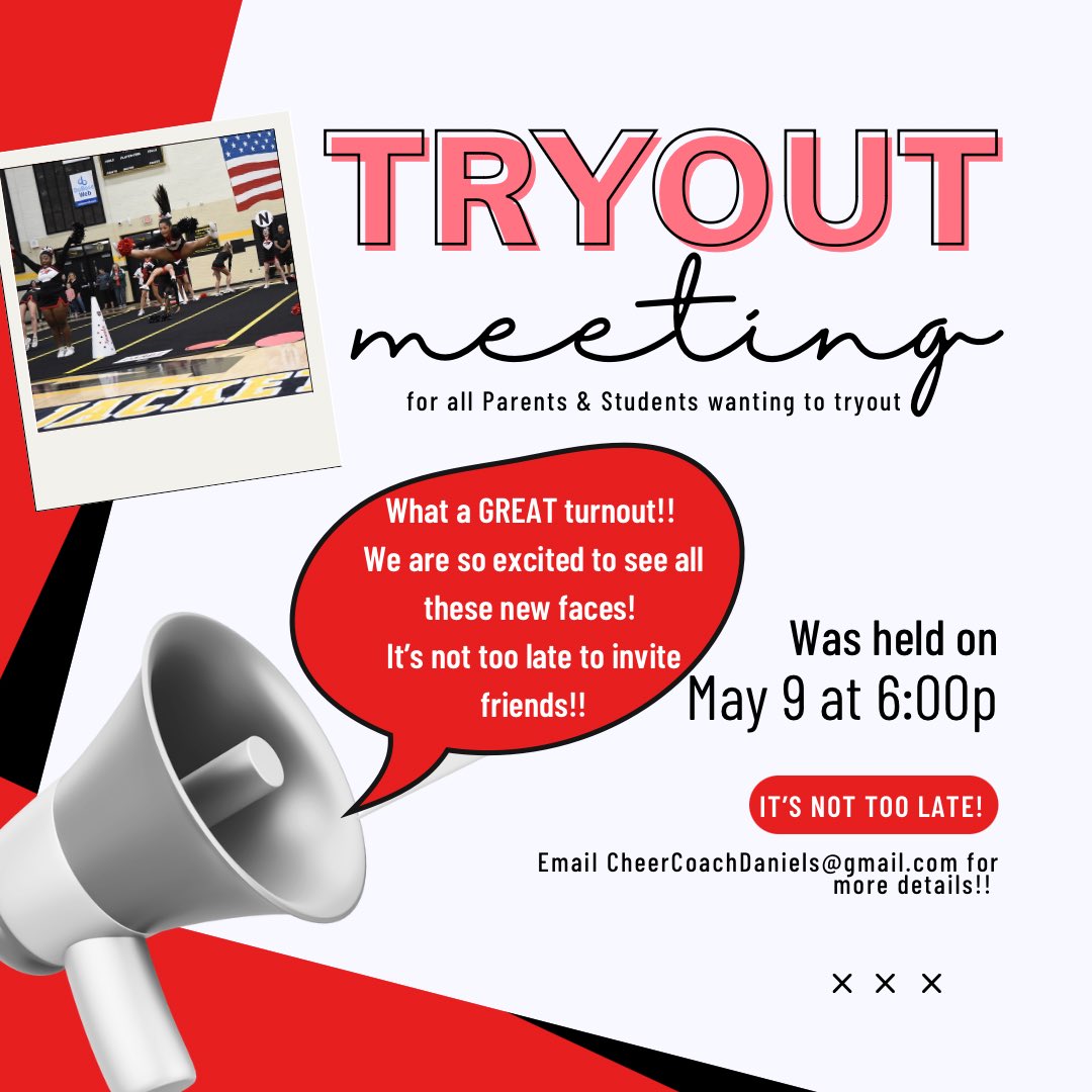 Our @cnathletics1 Cheer Tryout Meeting was last night! We are so excited to see all of the new faces that came out last night! If you missed the meeting, it’s not too late, reach out to Coach Daniels at CheerCoachDaniels@gmail.com! #BackTheBird