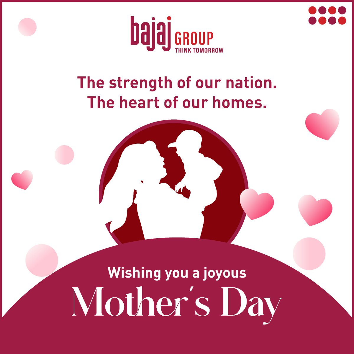 As Indians, we call our nation our motherland because it nurtures us just like our mothers and provides us with all the strength.

This Mother’s Day, we honour the silent sacrifices and the loud cheers of every mother.

#HappyMothersDay #MothersDay #BajajGroup #LifeAtBajaj