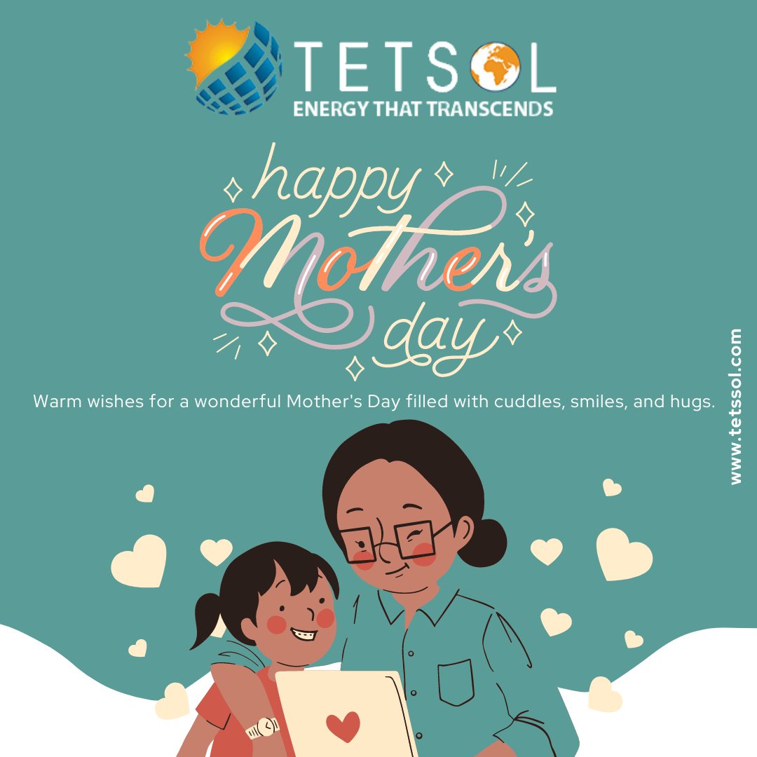 Warm wishes for a wonderful Mother's Day filled with cuddles, smiles, and hugs. Visit Us: tetssol.com tetstech.com . . . . . #tets #mothersday #Mothersday2024 #motherlove #solarpowerplant #solarpanel #solarhouse #subsidy #solarenergy #solarpanel