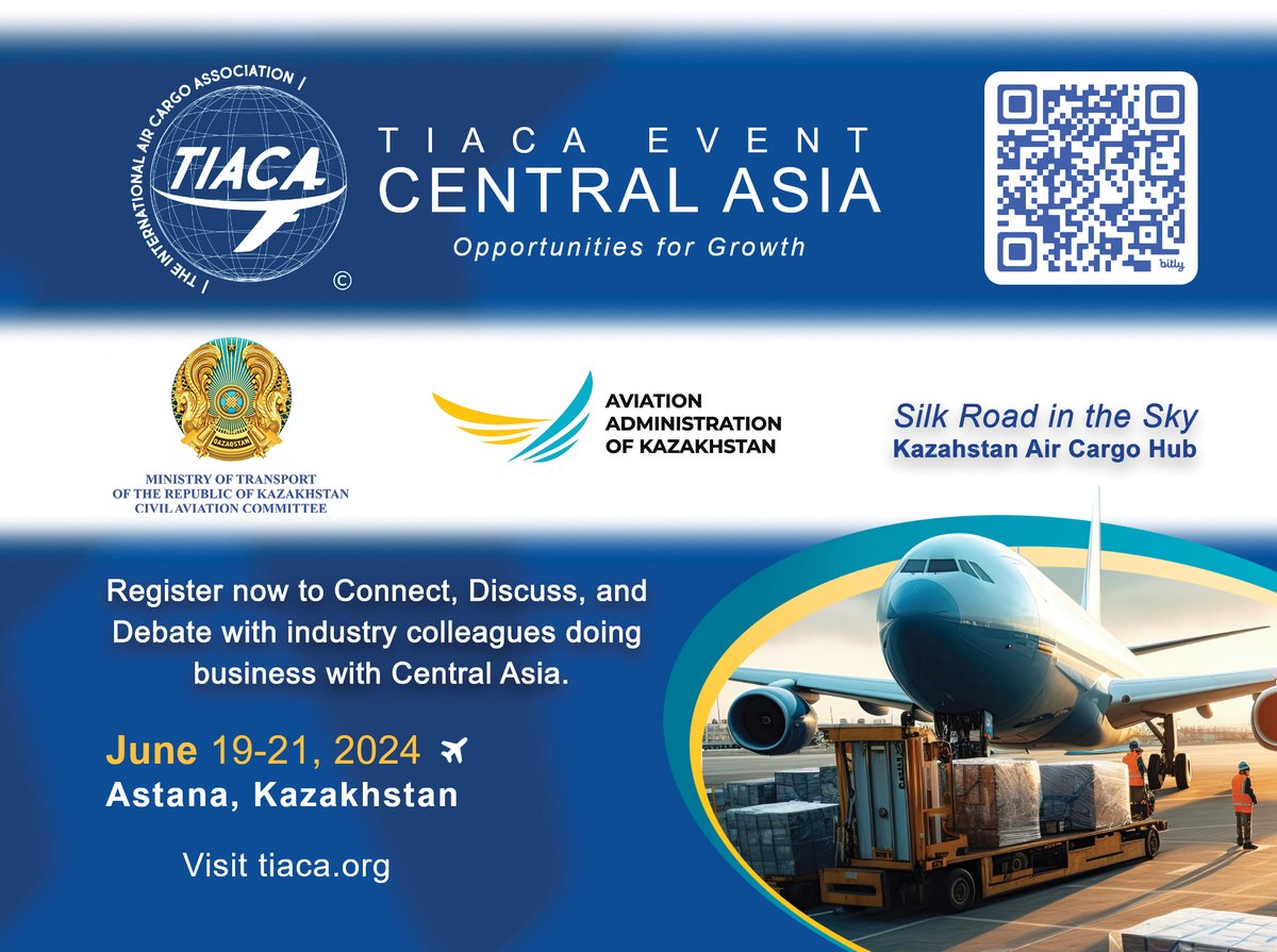 .We are thrilled to announce our partnership with @tiacaorg in #Astana, #Kazakhstan from June 19-21, 2024. #BusinessConvention #AviationIndustry #Aviationevents #AerospaceIndustry #Airlines #AirlineEvents #Airports #Aircraft Register Now web.cvent.com/event/f98f7cd4…