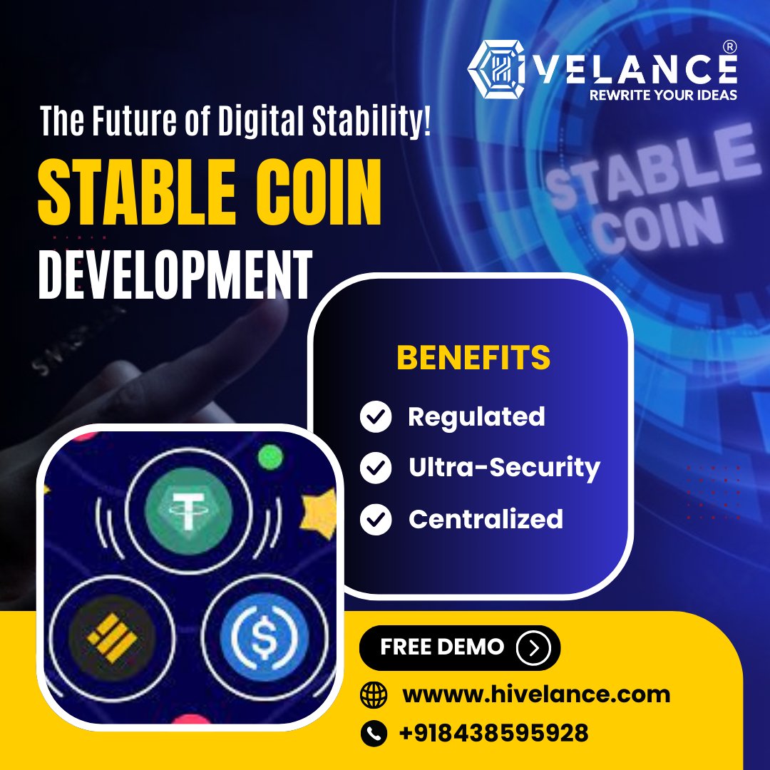 Are you ready to launch asset-backed stablecoin? Look \no Further than #Hivelance, the premier #Stablecoin development company. Our cutting-edge technology ensures the highest level of security for your #cryptocurrencies .
Visit- hivelance.com/stablecoin-dev…
#cryptomarket #Bitcoin