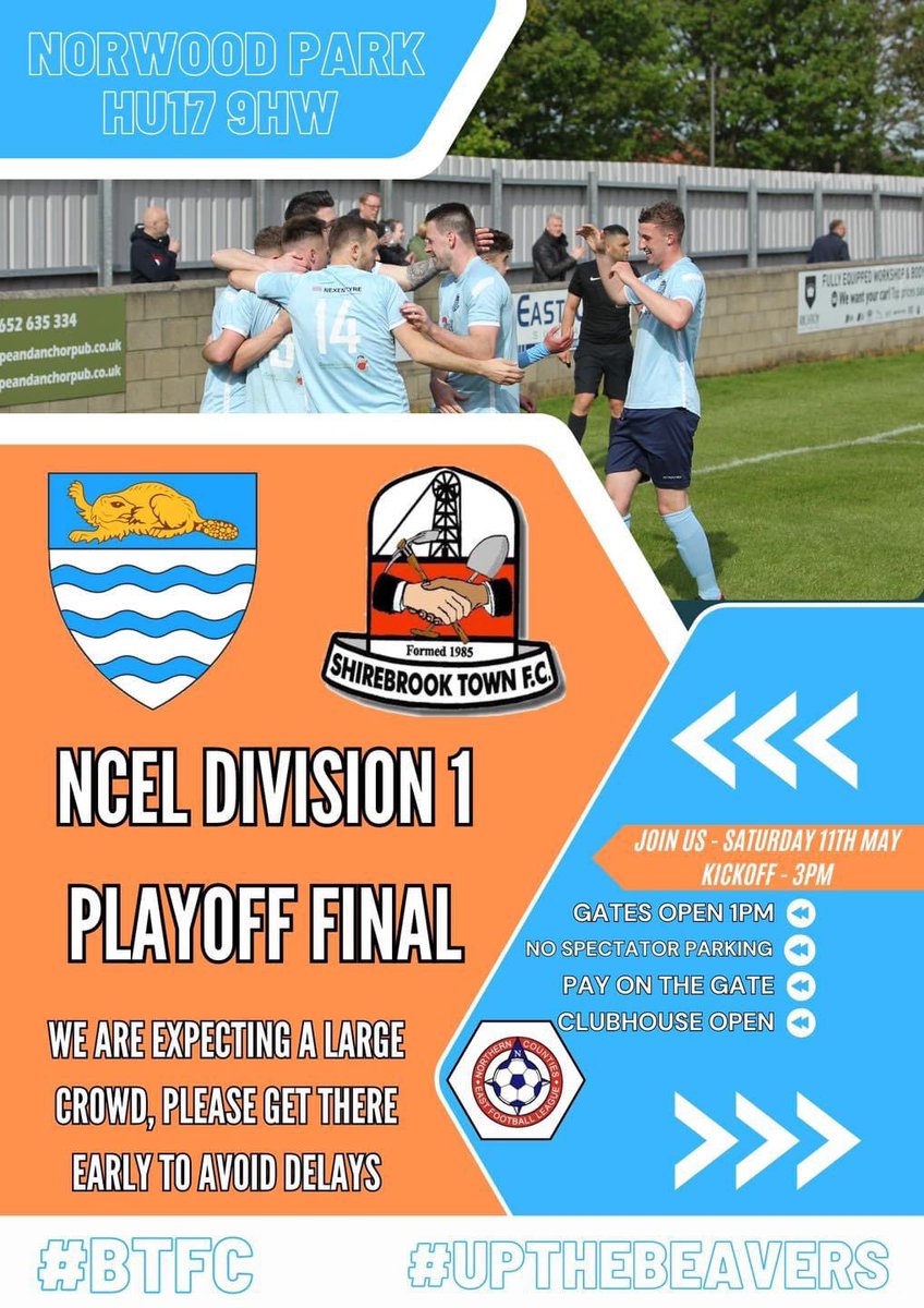 Good luck to our friends at <a href="/BeverleyTownFC/">Beverley Town FC</a> in their biggest game in the clubs history!

From all of us at Beverley RUFC, congratulations on an incredibly successful season and finish it off in style! 💚🩵