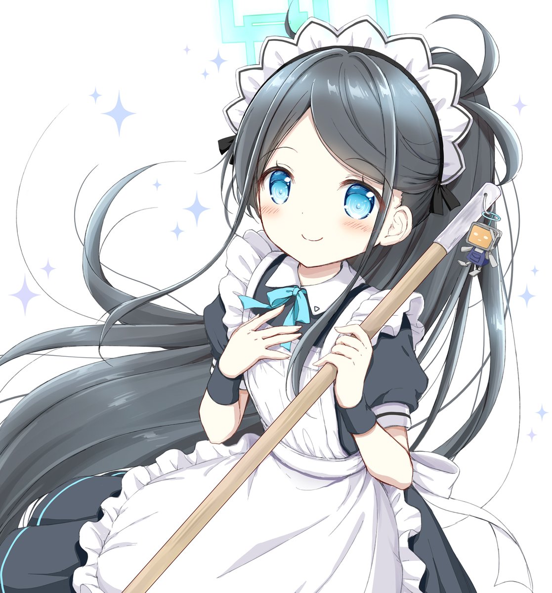 aris (blue archive) ,aris (maid) (blue archive) 1girl solo long hair looking at viewer blush smile blue eyes  illustration images