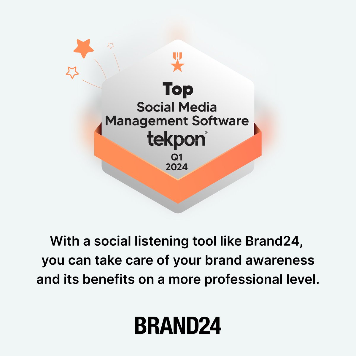 🎉 Big news! Brand24 just got picked as the top social media management tool by Tekpon for Q1 2024! Thanks to all of you who support us - you rock! 🌟 Check out what makes us a favorite and see how we can help boost your brand online 👉 tekpon.com/software/brand…