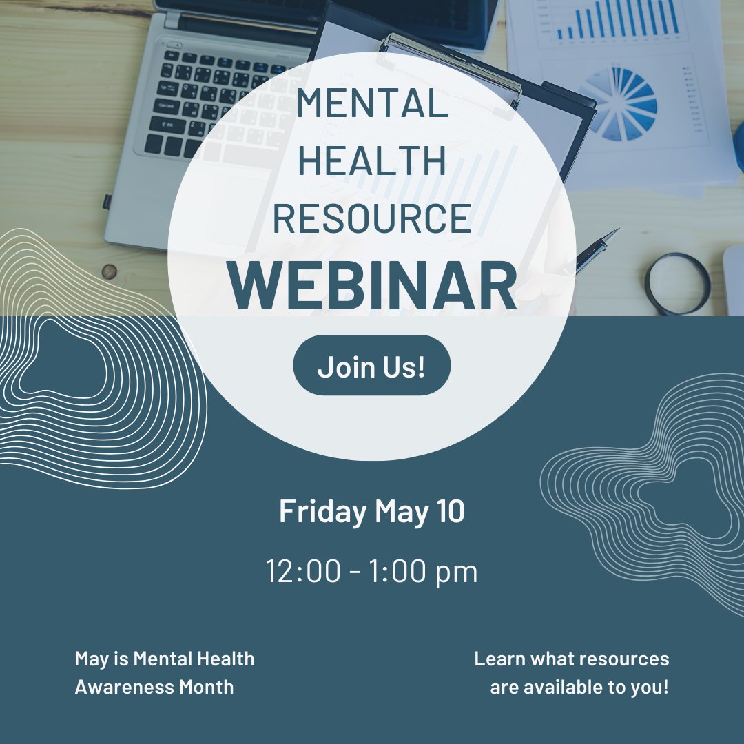Do you know what mental health resources are available to you?  Tune in to our Resource Webinar, today at noon! 

Join at wayne-edu.zoom.us/j/92398630138?…
⁠⁠
@WSUCOSW  #MentalHealthAwarenessMonth